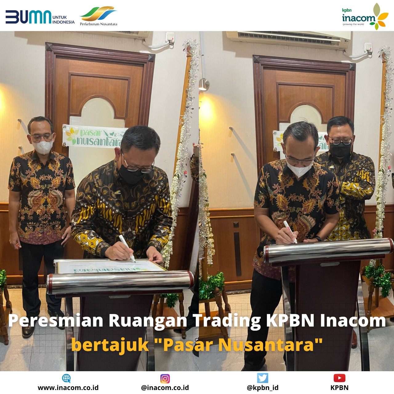 Peresmian Ruangan Trading KPBN Inacom bertajuk Pasar Nusantara